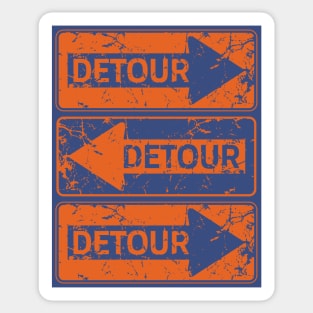 Vintage Distressed DETOUR Sign Graphic Sticker